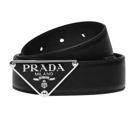 prada triangle logo belt